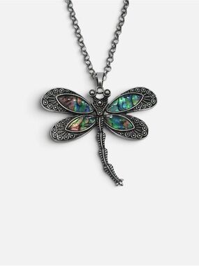 Abalone Dragonfly Necklace